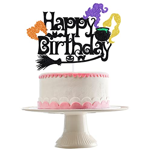 Glitter Hocus Pocus Happy Birthday Cake Topper - Hocus Pocus Birthday Decorations,Hocus Pocus Cake Decor,Halloween Birthday Cake Topper von LeeSky