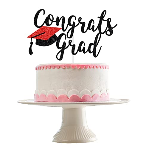 Schwarze Congrats Grade Cake Topper für 2022 Graduation Dekorationen von LeeSky