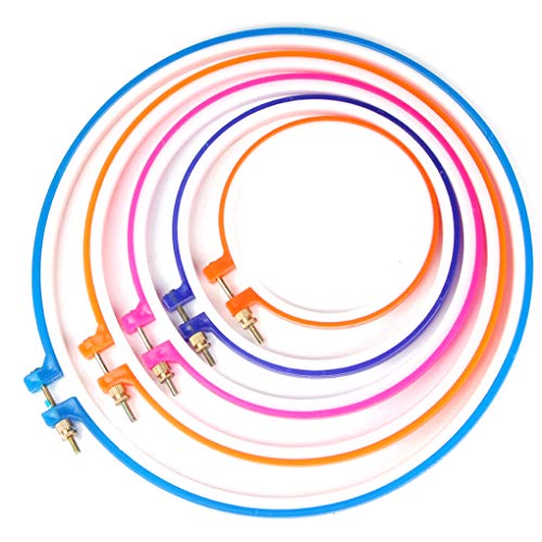 1 x Kunststoff-Stickrahmen, Zuckerfarbe, Stickrahmen, Kreuzstich-Ring-Werkzeuge, zufällige Farbauswahl, 24,5 cm, 1 Stück von Leeadwaey