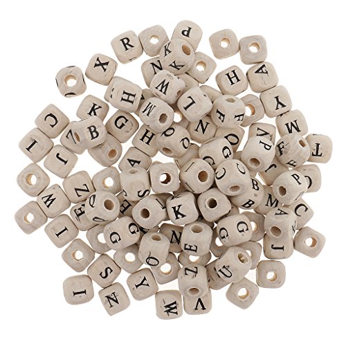 100 Stück Alphabet Buchstaben Würfel Perlen Schmuckherstellung 10 mm weiß von Leeadwaey