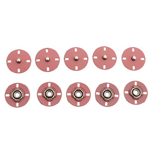 Druckknöpfe zum Aufnähen aus Metall, 21 mm, Rosa, 5 Sets von Leeadwaey