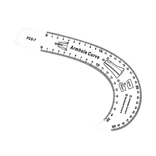 Leeadwaey Französisches Kurvenlineal, Armloch-Kurve, Acryl, 2 cm von Leeadwaey