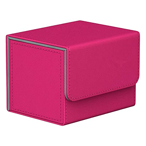 Leeadwaey Rosa Sammelkarten-Deckbox für MTG-Karten, 104 x 83 x 73 mm, Magnetverschluss, Platz für bis zu 100 Spielkarten mit Hüllen von Leeadwaey