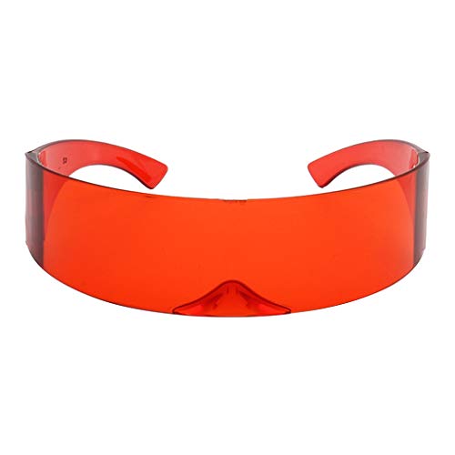 One Piece Shield Wrap Mirror Sonnenbrille Futuristische Brille Requisite Rot von Leeadwaey