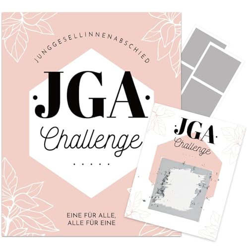 JGA Spiele Frauen 4er Set,JGA Spiel für Frauen,Rubbelkarten mit lustigen JGA Aufgaben,Junggesellenabschied Partyspiele, Platzkarten,Hochzeit Tischkarten mit Elegantes Design (Farbe-A) von Leeelyan