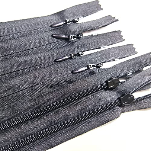 Leekayer 30PCS 35.6cm Unsichtbarer Nylon-Spiralreißverschluss, Kleidungsreißverschluss, DIY-Nähwerkzeuge für Craft Special (14 Zoll, schwarz) von Leekayer