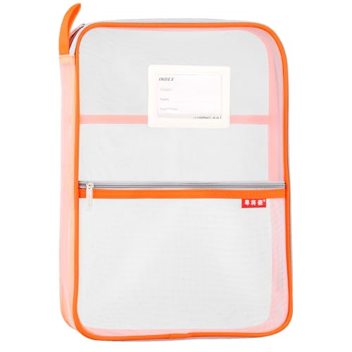 Netztasche Dokumententasche Reißverschlusstasche Nylon Student Bürobedarf Orange von Lefancy