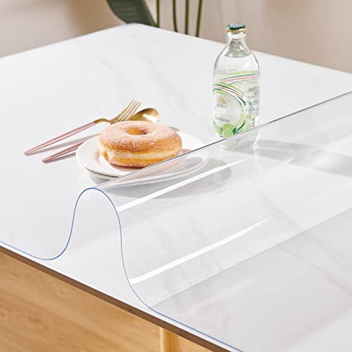 Leffora 1,5 mm dicke, kristallklare Tischabdeckung, Schutz, 91,4 x 167,8 cm, wasserdichte PVC-Schutztischunterlage, transparente Matte für Couchtisch, Esstisch, Bürotisch, Beistelltisch/Nachttisch von Leffora