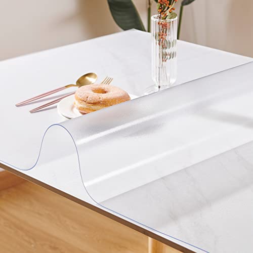 Leffora Maßgeschneiderte 1,5 mm dicke, mattierte Tischabdeckung, Schutz, 61 x 61 cm, wasserdichte PVC-Schutztischunterlage, transparente Matte für Beistelltisch/Nachttisch, Couchtisch, Esszimmertisch von Leffora