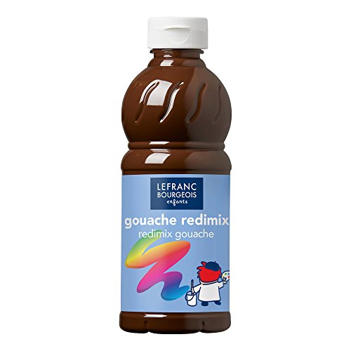 Lefranc Bourgeois 188016 flüssige Tempera Redimix Farbe, leuchtende Gouachefarbe auf Wasserbasis, hohe Deckkraft, hervorragenden Maleigenschaften, gebrauchsfertig, 500ml Flasche - Umbra gebrannt von Lefranc Bourgeois