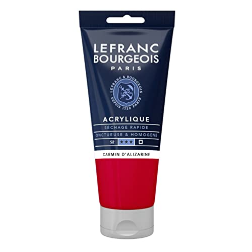 Lefranc Bourgeois 300345 Fine Acrylfarbe - Alizarin Karmin, 80ml Tube, cremige Acrylfarbe auf Wasserbasis, schnell trocknend, lichtecht, wasserfest von Lefranc Bourgeois