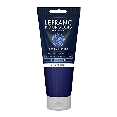 Lefranc Bourgeois 300347 Fine Acrylfarbe - Purpurblau, 200ml Tube, cremige Acrylfarbe auf Wasserbasis, schnell trocknend, lichtecht, wasserfest von Lefranc Bourgeois