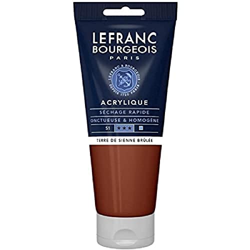 Lefranc Bourgeois 300351 Fine Acrylfarbe - Siena Gebrannt, 200ml Tube, cremige Acrylfarbe auf Wasserbasis, schnell trocknend, lichtecht, wasserfest von Lefranc Bourgeois