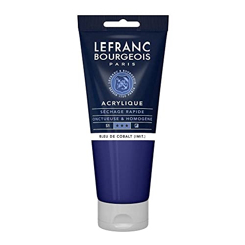 Lefranc Bourgeois 300362 Fine Acrylfarbe - Kobaltblau Farbton, 200ml Tube, cremige Acrylfarbe auf Wasserbasis, schnell trocknend, lichtecht, wasserfest von Lefranc Bourgeois