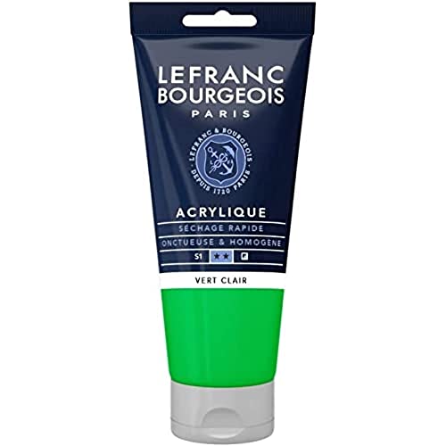 Lefranc Bourgeois 300381 Fine Acrylfarbe - Hellgrün, 80ml Tube, cremige Acrylfarbe auf Wasserbasis, schnell trocknend, lichtecht, wasserfest von Lefranc Bourgeois