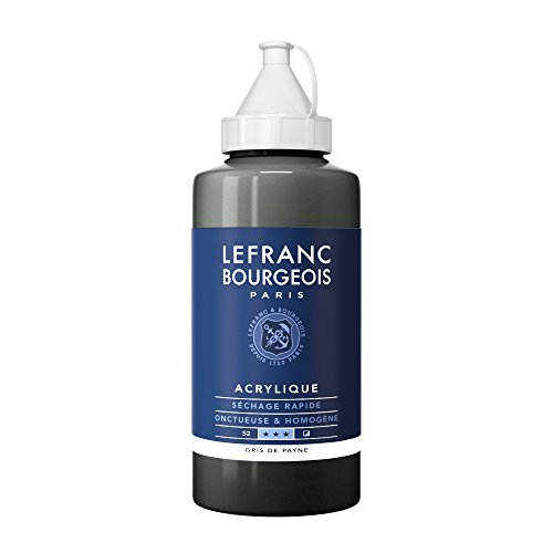 Lefranc Bourgeois 300406 Fine Acrylfarbe - Paynesgrau, 750ml Flasche, cremige Acrylfarbe auf Wasserbasis, schnell trocknend, lichtecht, wasserfest von Lefranc Bourgeois