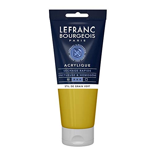 Lefranc Bourgeois 300450 Fine Acrylfarbe - Strukturiertes Grün, 200ml Tube, cremige Acrylfarbe auf Wasserbasis, schnell trocknend, lichtecht, wasserfest von Lefranc Bourgeois