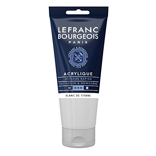 Lefranc Bourgeois 300454 Fine Acrylfarbe - Titanweiss, 80ml Tube, cremige Acrylfarbe auf Wasserbasis, schnell trocknend, lichtecht, wasserfest von Lefranc Bourgeois