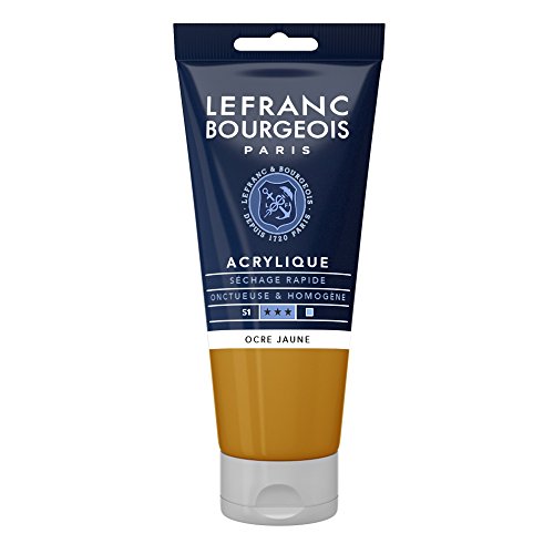 Lefranc Bourgeois 300473 Fine Acrylfarbe - Gelber Ocker, 80ml Tube, cremige Acrylfarbe auf Wasserbasis, schnell trocknend, lichtecht, wasserfest von Lefranc Bourgeois