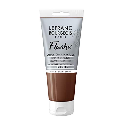 Lefranc Bourgeois 300488 Flashe Acrylfarbe & Vinylfarbe, hochpigmentiert, elastisch, lichtecht, alterungsbeständig, matt, für den Innen- & Außenbereich, 80ml Tube - Siena Gebrannt von Lefranc Bourgeois