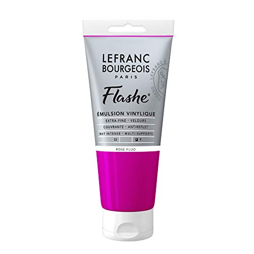 Lefranc Bourgeois 300522 Flashe Acrylfarbe & Vinylfarbe, hochpigmentiert, elastisch, lichtecht, alterungsbeständig, matt, für den Innen- & Außenbereich, 80ml Tube - Fluorosa von Lefranc Bourgeois