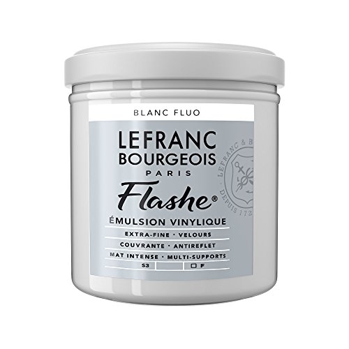 Lefranc Bourgeois 300523 Flashe Acrylfarbe & Vinylfarbe, hochpigmentiert, elastisch, lichtecht, alterungsbeständig, matt, für den Innen- & Außenbereich, 125ml Topf - Fluoweiss von Lefranc Bourgeois