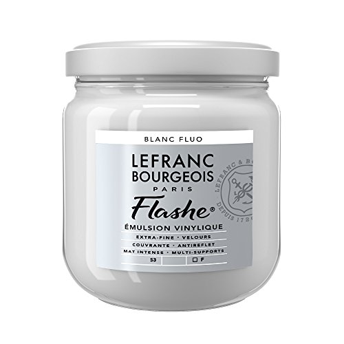 Lefranc Bourgeois 300524 Flashe Acrylfarbe & Vinylfarbe, hochpigmentiert, elastisch, lichtecht, alterungsbeständig, matt, für den Innen- & Außenbereich, 400ml Topf - Fluoweiss von Lefranc Bourgeois