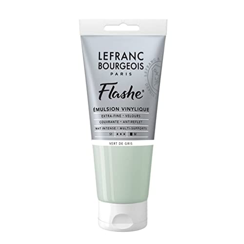 Lefranc Bourgeois 300532 Flashe Acrylfarbe & Vinylfarbe, hochpigmentiert, elastisch, lichtecht, alterungsbeständig, matt, für den Innen- & Außenbereich, 80ml Tube - Grüngrau von Lefranc Bourgeois