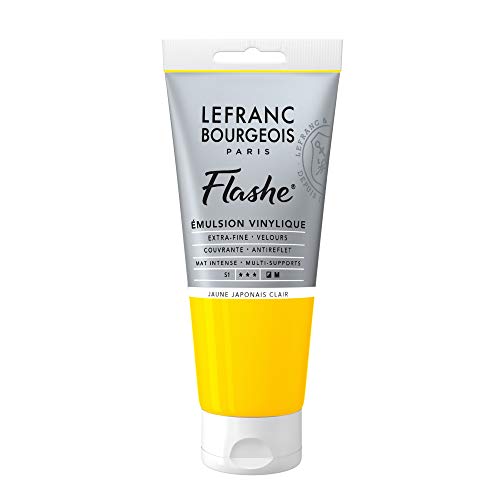 Lefranc Bourgeois 300544 Flashe Acrylfarbe & Vinylfarbe, hochpigmentiert, elastisch, lichtecht, alterungsbeständig, matt, für den Innen- & Außenbereich, 80ml Tube - Japanischgelb Hell von Lefranc Bourgeois