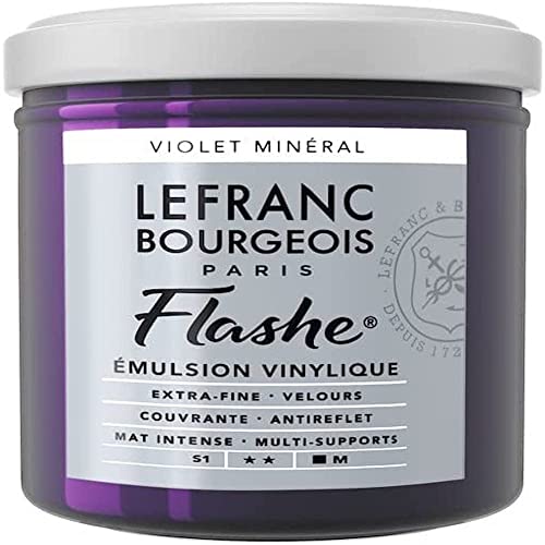 Lefranc Bourgeois 300556 Flashe Acrylfarbe & Vinylfarbe, hochpigmentiert, elastisch, lichtecht, alterungsbeständig, matt, für den Innen- & Außenbereich, 125ml Topf - Mineralviolett von Lefranc Bourgeois