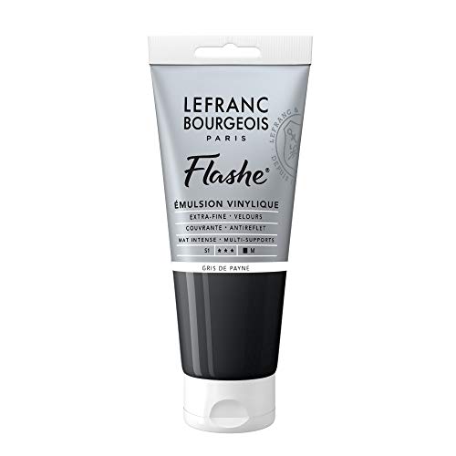 Lefranc Bourgeois 300581 Flashe Acrylfarbe & Vinylfarbe, hochpigmentiert, elastisch, lichtecht, alterungsbeständig, matt, für den Innen- & Außenbereich, 80ml Tube - Paynesgrau von Lefranc Bourgeois