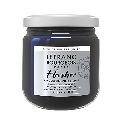 Lefranc Bourgeois 300596 Flashe Acrylfarbe & Vinylfarbe, hochpigmentiert, elastisch, lichtecht, alterungsbeständig, matt, für den Innen- & Außenbereich, 400ml Topf - Preußischblau von Lefranc Bourgeois