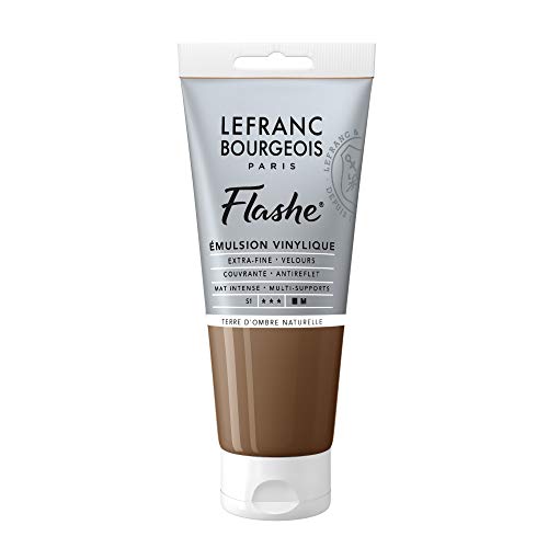 Lefranc Bourgeois 300602 Flashe Acrylfarbe & Vinylfarbe, hochpigmentiert, elastisch, lichtecht, alterungsbeständig, matt, für den Innen- & Außenbereich, 80ml Tube - Umbra Natur von Lefranc Bourgeois