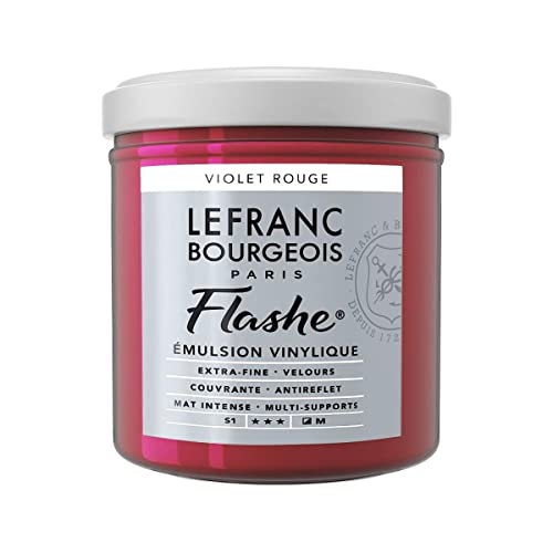 Lefranc Bourgeois 300606 Flashe Acrylfarbe & Vinylfarbe, hochpigmentiert, elastisch, lichtecht, alterungsbeständig, matt, für den Innen- & Außenbereich, 125ml Topf - Rotviolett von Lefranc Bourgeois