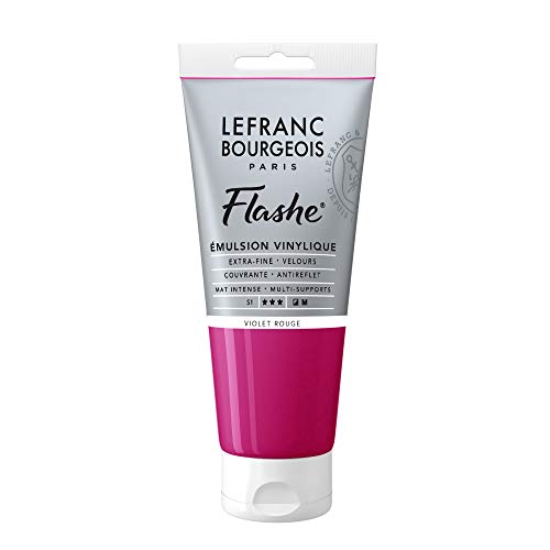 Lefranc Bourgeois 300607 Flashe Acrylfarbe & Vinylfarbe, hochpigmentiert, elastisch, lichtecht, alterungsbeständig, matt, für den Innen- & Außenbereich, 80ml Tube - Rotviolett von Lefranc Bourgeois