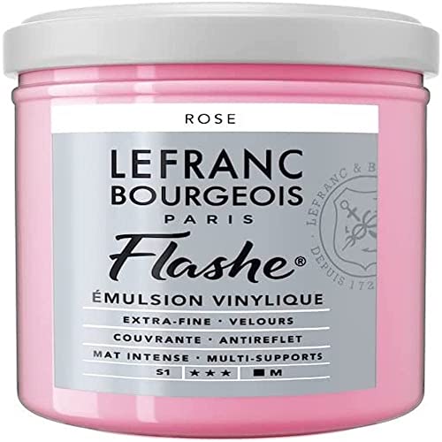 Lefranc Bourgeois 300608 Flashe Acrylfarbe & Vinylfarbe, hochpigmentiert, elastisch, lichtecht, alterungsbeständig, matt, für den Innen- & Außenbereich, 125ml Topf - Rosa von Lefranc Bourgeois