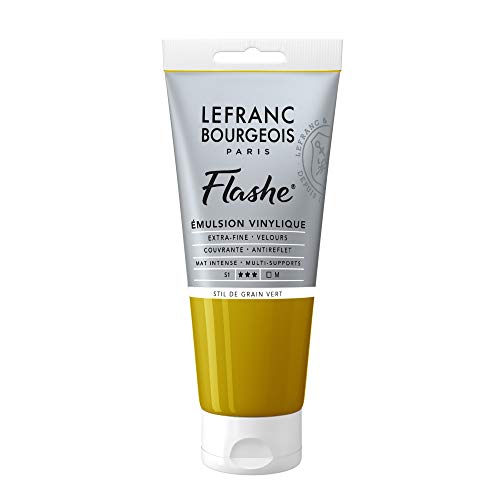 Lefranc Bourgeois 300629 Flashe Acrylfarbe & Vinylfarbe, hochpigmentiert, elastisch, lichtecht, alterungsbeständig, matt, für den Innen- & Außenbereich, 80ml Tube - Strukturiertes Grün von Lefranc Bourgeois