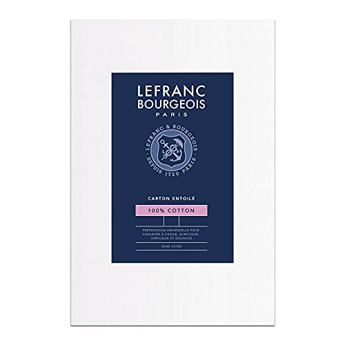 Lefranc Bourgeois 806656 Malkarton - 40x40cm, 100% Baumwolle, doppelte weiße universal Grundierung für Acrylfarben & Ölfarben, Malpappe für Profis & Hobbymaler von Lefranc Bourgeois