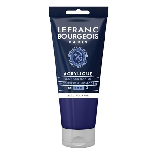 Lefranc Bourgeois 300348 Fine Acrylfarbe - Purpurblau, 80ml Tube, cremige Acrylfarbe auf Wasserbasis, schnell trocknend, lichtecht, wasserfest von Lefranc Bourgeois