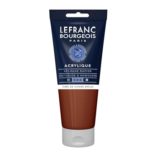 Lefranc Bourgeois 300351 Fine Acrylfarbe - Siena Gebrannt, 200ml Tube, cremige Acrylfarbe auf Wasserbasis, schnell trocknend, lichtecht, wasserfest von Lefranc Bourgeois