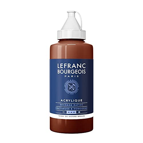 Lefranc Bourgeois 300352 Fine Acrylfarbe - Siena Gebrannt, 750ml Flasche, cremige Acrylfarbe auf Wasserbasis, schnell trocknend, lichtecht, wasserfest von Lefranc Bourgeois