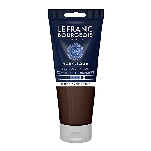 Lefranc Bourgeois 300354 Fine Acrylfarbe - Umbra Gebrannt, 200ml Tube, cremige Acrylfarbe auf Wasserbasis, schnell trocknend, lichtecht, wasserfest von Lefranc Bourgeois