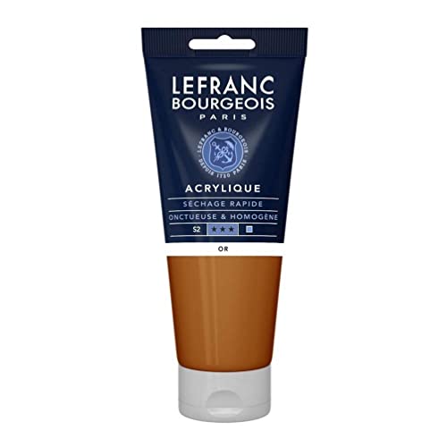 Lefranc Bourgeois 300366 Fine Acrylfarbe - Gold, 200ml Tube, cremige Acrylfarbe auf Wasserbasis, schnell trocknend, lichtecht, wasserfest von Lefranc Bourgeois