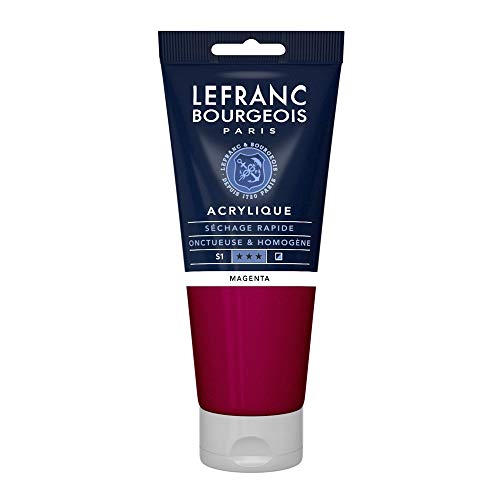 Lefranc Bourgeois 300382 Fine Acrylfarbe - Magenta, 200ml Tube, cremige Acrylfarbe auf Wasserbasis, schnell trocknend, lichtecht, wasserfest von Lefranc Bourgeois