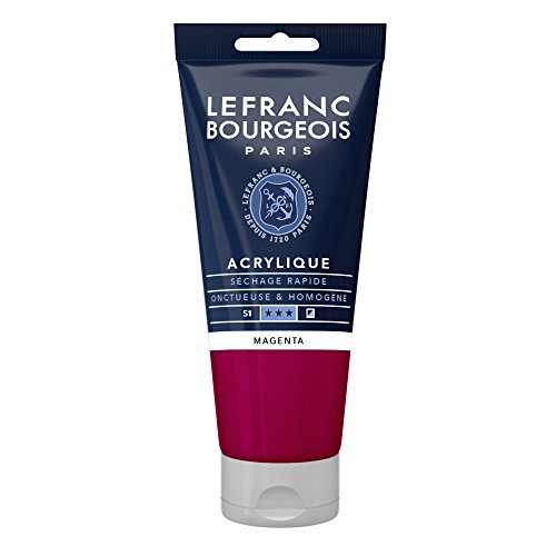 Lefranc Bourgeois 300384 Fine Acrylfarbe - Magenta, 80ml Tube, cremige Acrylfarbe auf Wasserbasis, schnell trocknend, lichtecht, wasserfest von Lefranc Bourgeois