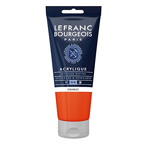 Lefranc Bourgeois 300403 Fine Acrylfarbe - Orange, 80ml Tube, cremige Acrylfarbe auf Wasserbasis, schnell trocknend, lichtecht, wasserfest von Lefranc Bourgeois