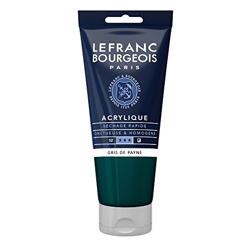 Lefranc Bourgeois 300407 Fine Acrylfarbe - Paynesgrau, 80ml Tube, cremige Acrylfarbe auf Wasserbasis, schnell trocknend, lichtecht, wasserfest von Lefranc Bourgeois