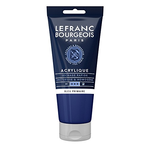 Lefranc Bourgeois 300415 Fine Acrylfarbe - Primärblau, 80ml Tube, cremige Acrylfarbe auf Wasserbasis, schnell trocknend, lichtecht, wasserfest von Lefranc Bourgeois