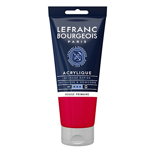 Lefranc Bourgeois 300418 Fine Acrylfarbe - Primärrot, 80ml Tube, cremige Acrylfarbe auf Wasserbasis, schnell trocknend, lichtecht, wasserfest von Lefranc Bourgeois