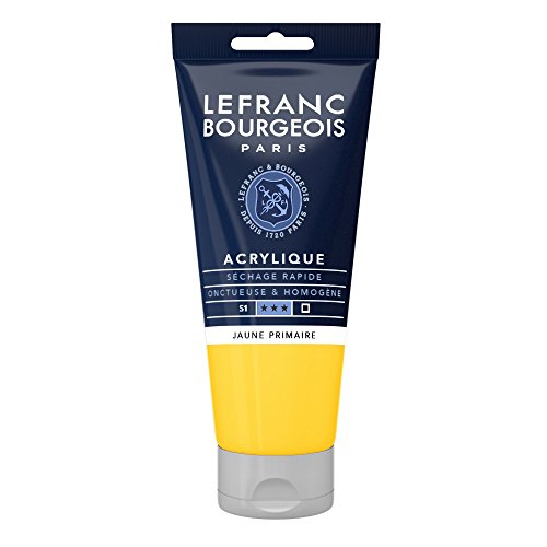 Lefranc Bourgeois 300421 Fine Acrylfarbe - Primärgelb, 80ml Tube, cremige Acrylfarbe auf Wasserbasis, schnell trocknend, lichtecht, wasserfest von Lefranc Bourgeois